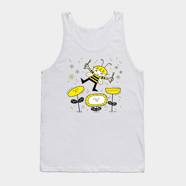 Flower Garden Beats. Bee and Flowers. Tank Top by Andy McNally